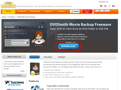 DVDSmith Movie Backup ダウンロードページ