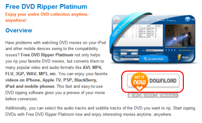 Free DVD Ripper Platinum ダウンロードページ